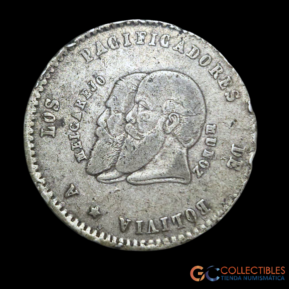 Lote 0072 - Bolivia 1/2 Malgarejo 1865