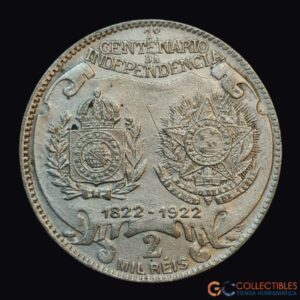 Lote 0110 - Brasil 2000 Reis 1922; Centenario de la Independencia