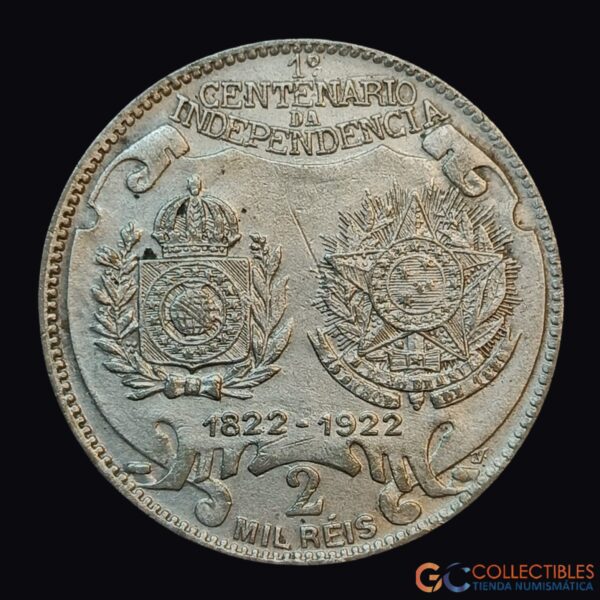 Lote 0110 - Brasil 2000 Reis 1922; Centenario de la Independencia