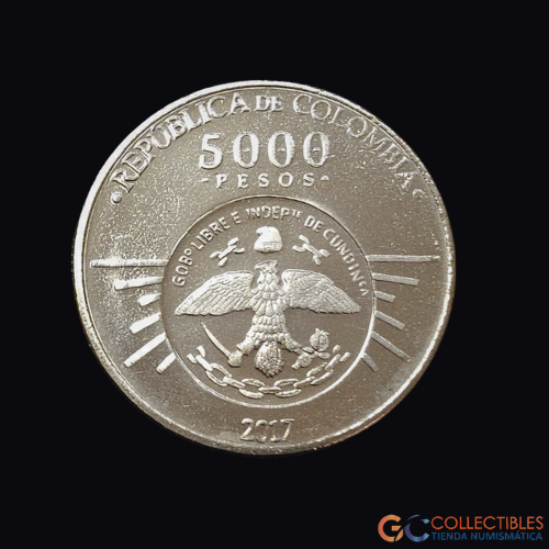 Lote 0121 - Colombia 5000 Pesos 2017 - 200 Aniv. Independencia de Cundinamarca, Antonio Nariño