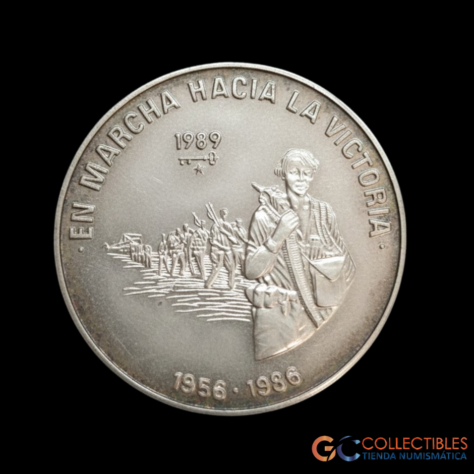 Lote 0125 - Cuba 1 Peso 1989; 30° Aniversario de “En la Marcha hacia la victoria”