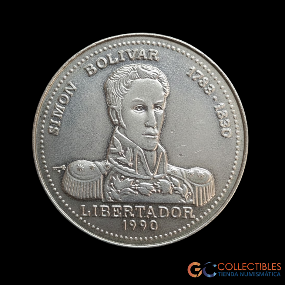Lote 0126 - Cuba 1 Peso 1990; 160° Aniversario de la muerte de Simón Bolívar