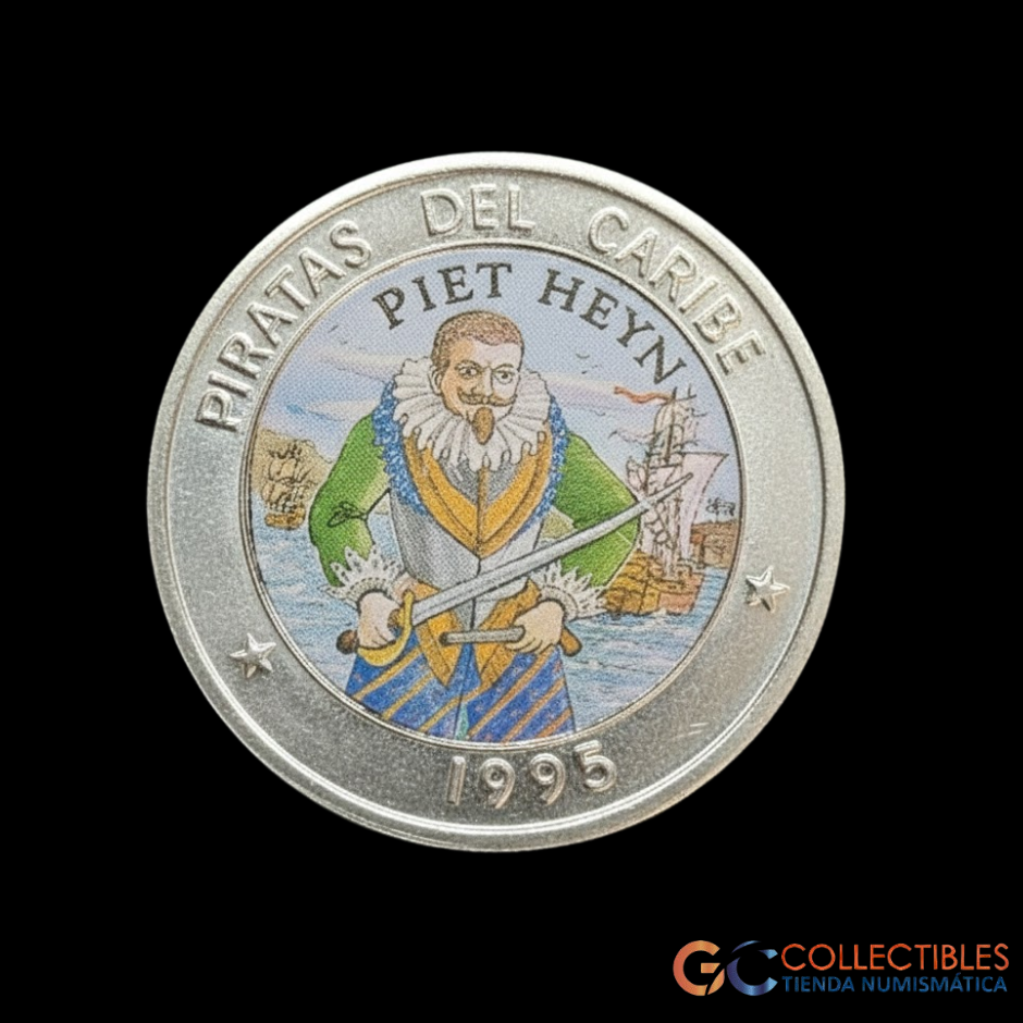 Lote 0129 - Cuba 1 Peso 1995; Piet Heyn – Serie: Piratas del Mar Caribe