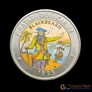 Lote 0128 - Cuba 1 Peso 1995; Piratas del Caribe: Barbanegra