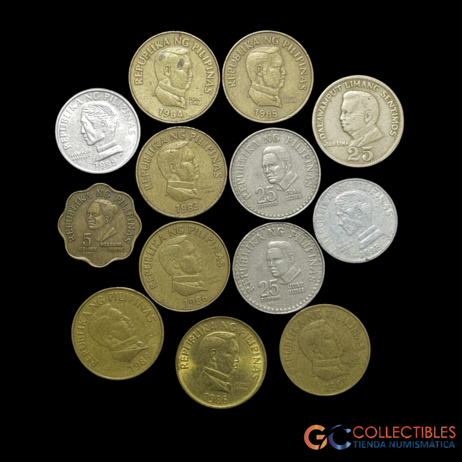 Lote 0162 - Filipinas – Lote x 13 monedas (1975–1989)