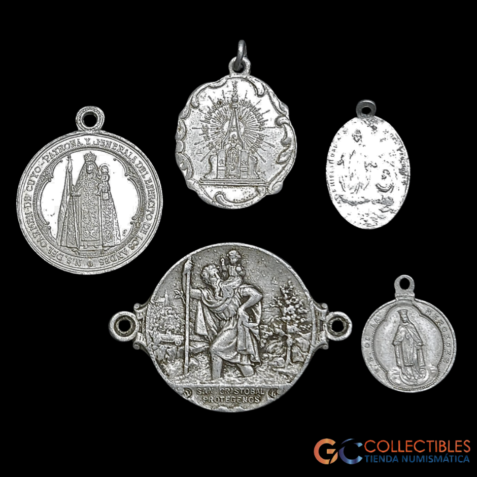 Lote 2080 - Medallas religiosas – Lote x 5 unidades