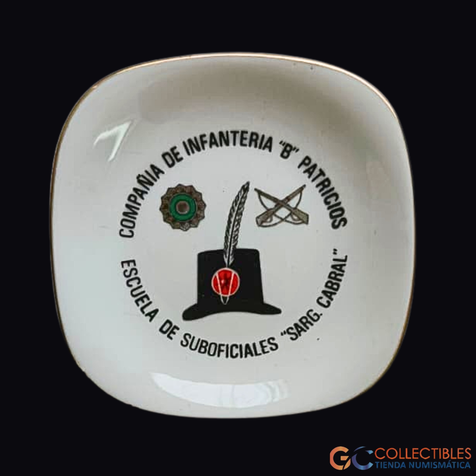 Lote 3056 - Plato Cerámica - Compañía Infantería "B" Patricios - Escuela Suboficiales Sargento Cabral Militar