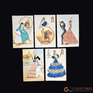 Lote 3061 - Postales ilustradas x 6 - Cultura española en Simil Bordado