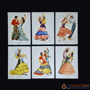 Lote 3042 - Lote 5 Postales Ilustradas Baile Flamenco Español