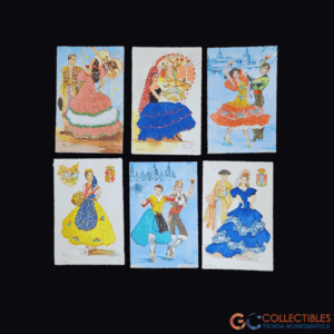 Lote 3062 - PPostales ilustradas x 6 - Cultura española en Simil Bordado