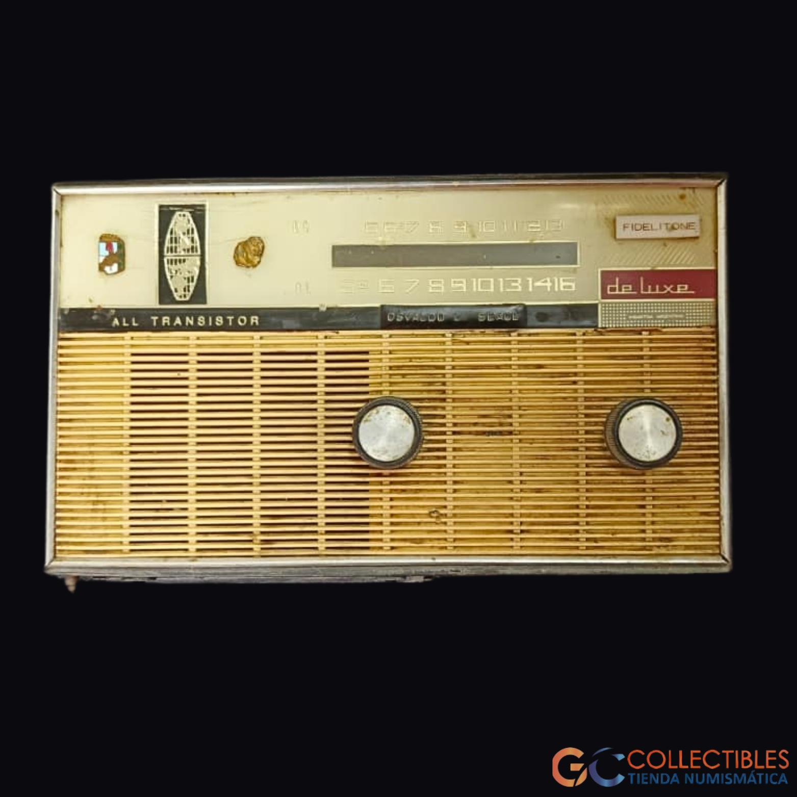 Lote 3064 - Radio Portátil Vintage Fidelitone de luxa - All Transistor, Onda Corta, Madera, Colección Años 50/60