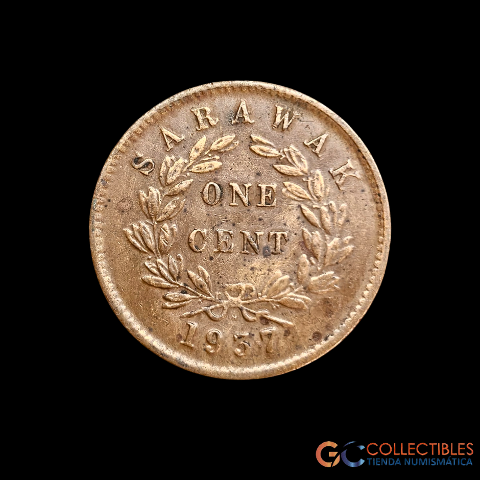 Lote 0229 - Sarawak 1 Centavo 1937 -  “Charles V. Brooke Rajah”
