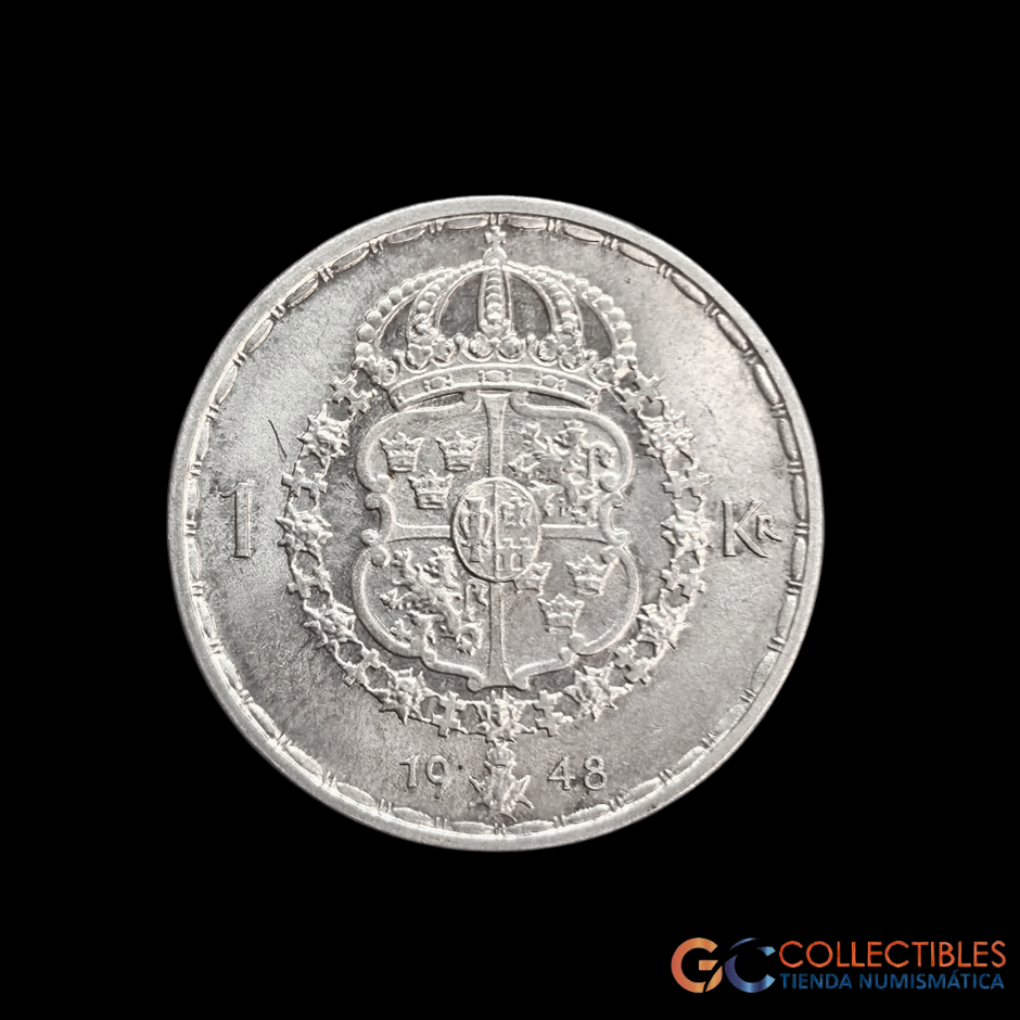 Lote 0236 - Suecia 1 Corona 1948