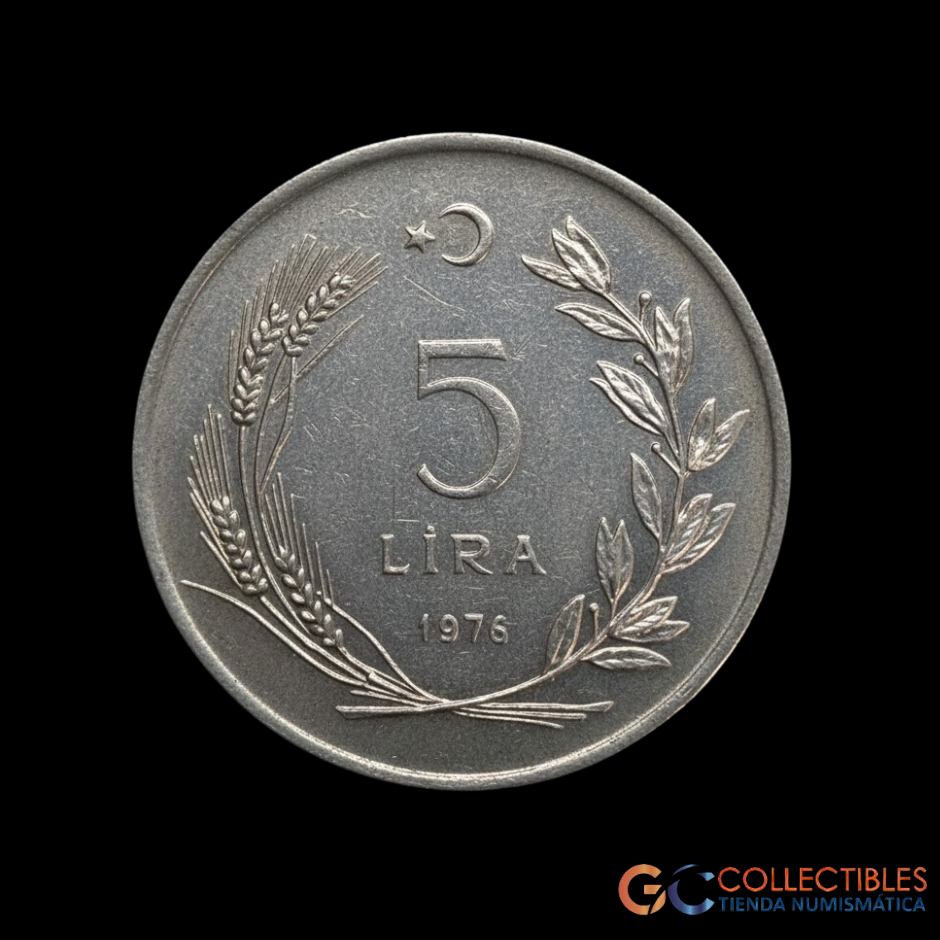 Lote 0245 - Turquía 5 Liras 1976 - F.A.O Año internacional de la mujer