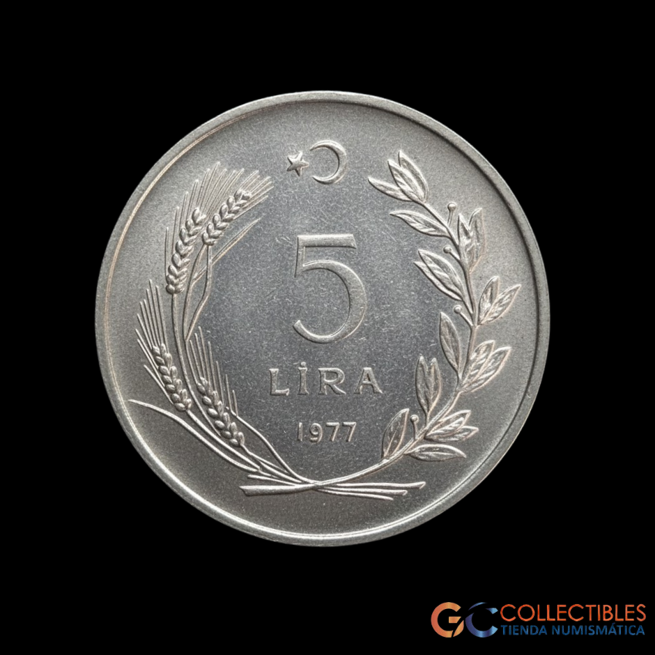 Lote 0244 - Turquía 5 Liras 1977; F.A.O Familias Planificadas