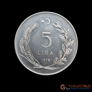 Lote 0246 - Turquía 5 Liras 1978; F.A.O Progreso Agrícola