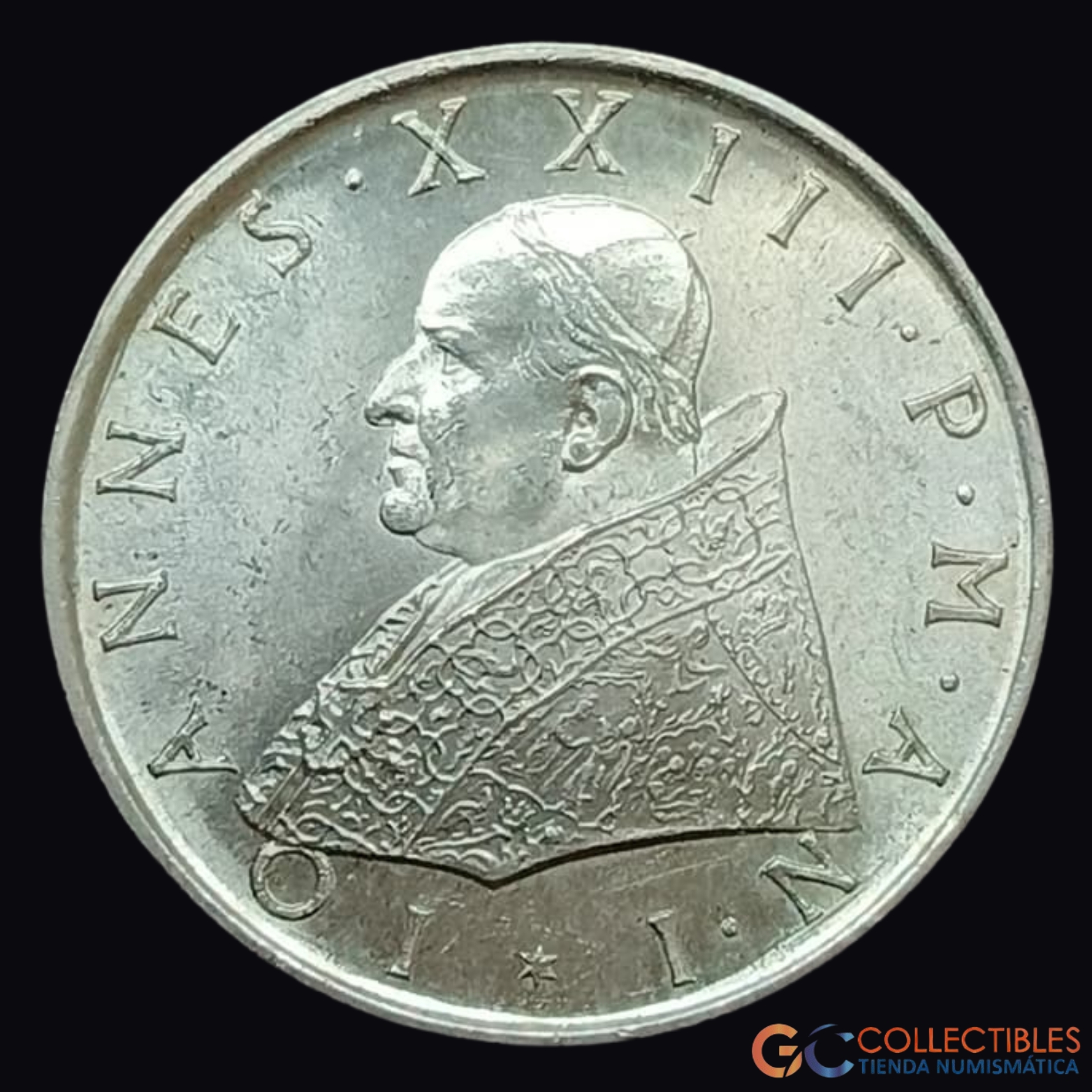 Lote 0255 - Vaticano 500 Liras 1959; Papa Juan XXIII