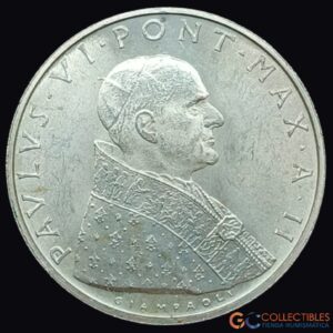 Lote 0256 - Vaticano 500 Liras 1964; Papa Pablo VI