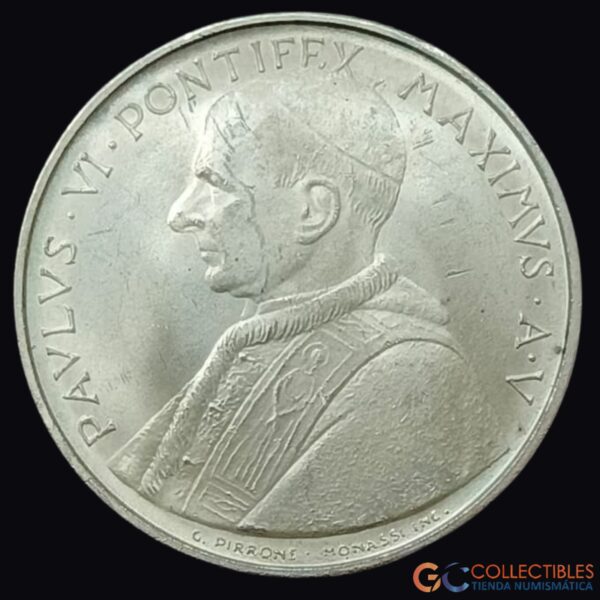 Lote 0257 - Vaticano 500 Liras 1967; Papa Pablo VI