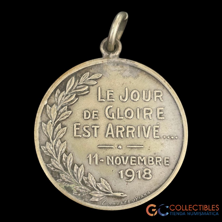 Lote 2073 - Medalla 1918 “El día de gloria ha llegado”