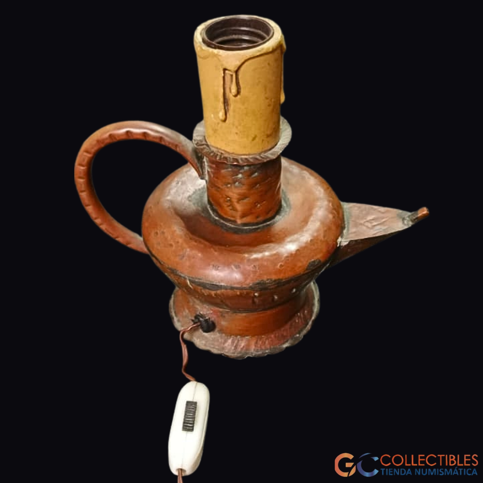 Lote 3036 - Lampara Vintage Artesanal tipo “Aladino”