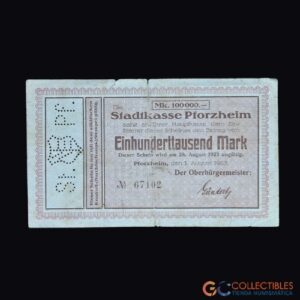 Lote 0007 - Alemania - 10000 Mark Pforzheim 1923
