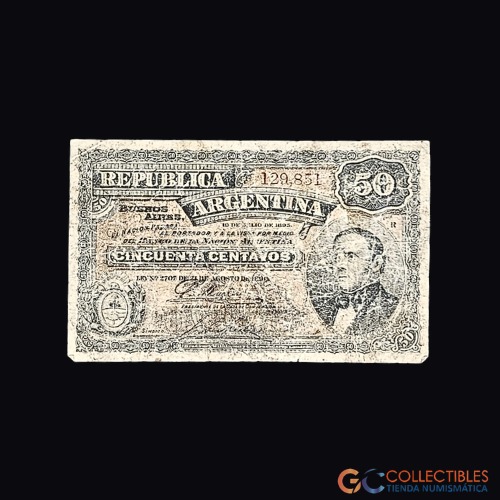 Lote 0011 - Argentina - 50 Centavos Urquiza 1895