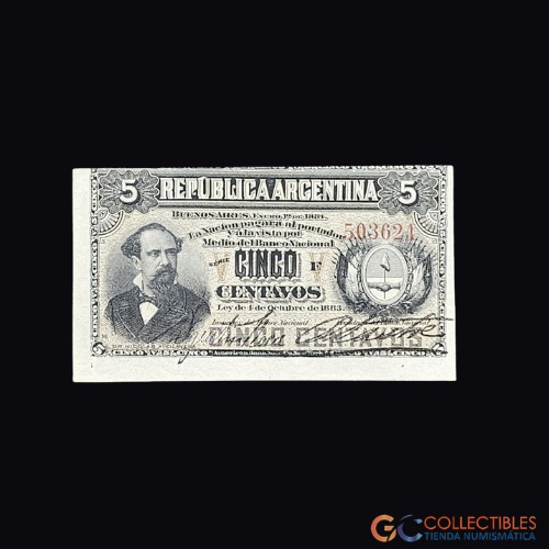 Lote 0012 - Argentina - 5 Centavos 1884