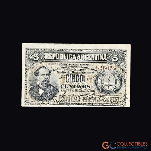 Lote 0013 - Argentina - 5 Centavos 1884