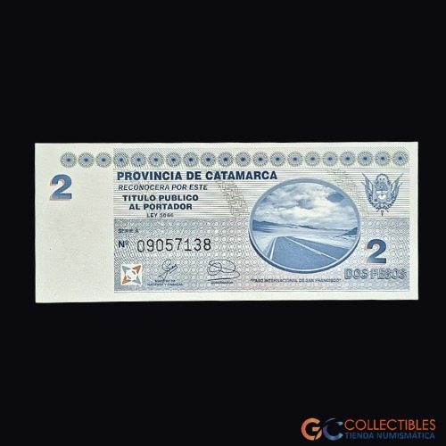 Lote 0024 - Argentina - 2 Pesos Catamarca Bono