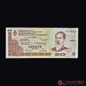 Lote 0026 - Argentina - Bono 20 Pesos Provincia de Chaco 2001