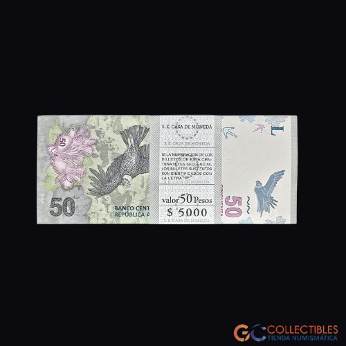 Lote 0035 - Argentina - Fajo de billetes 50 Pesos Cóndor