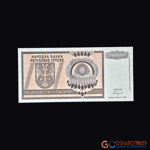 Lote 0046 - República Serbia de Krajina - 10000000000 Dinars 1993