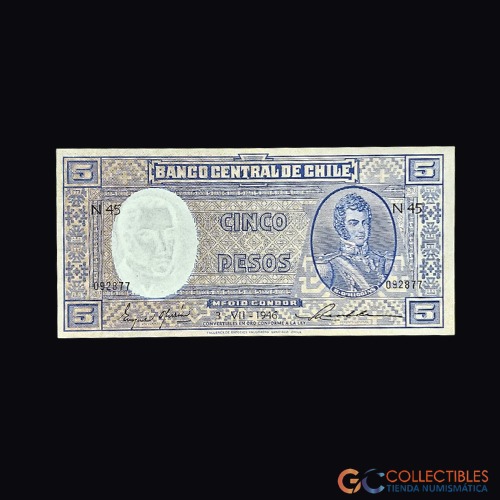 Lote 0050 - Chile - 5 Pesos 1946