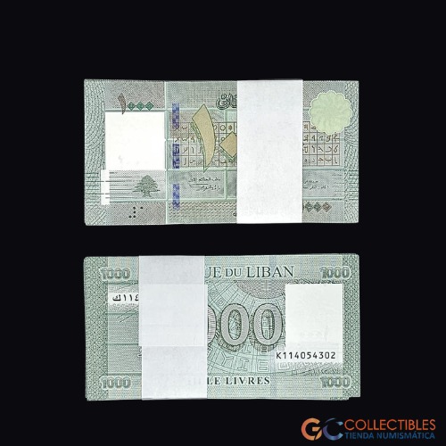 Lote 0076 - República del Líbano - Fajo de billetes 1000 Libras