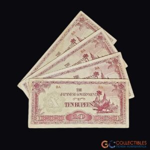 Lote 0090 - Myanmar - Set x 4 billetes 10 Rupias 1942-1944